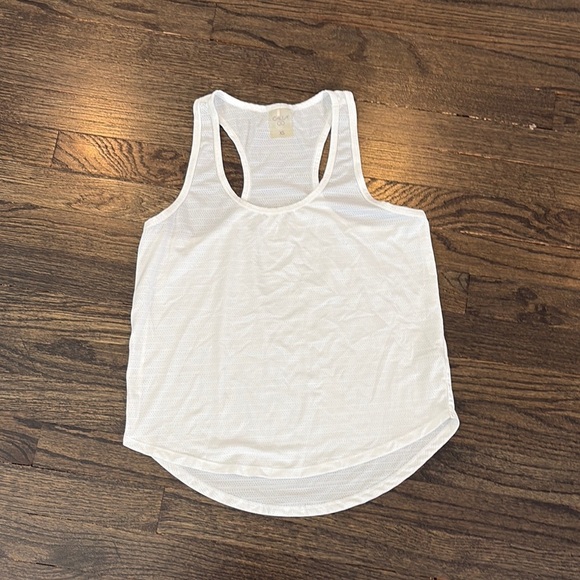 White Racerback Tank Top by Calla- size XS - Picture 1 of 4